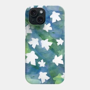 Blue Meeple People Abstract Watercolor | Game Night Phone Case