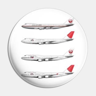 Full Complement of 747 Liveries From Japan Airlines Pin