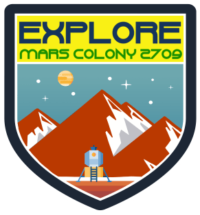 Mars Colony Badge Magnet