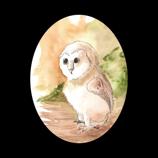 Juvenile barn owl 23/02/23 - wildlife inspired art by STearleArt