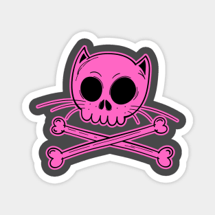 Pirate Cat Pink Magnet