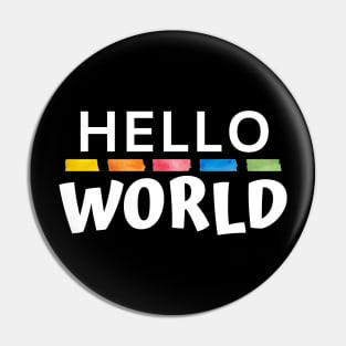 Hello World WP Joke (white) Pin