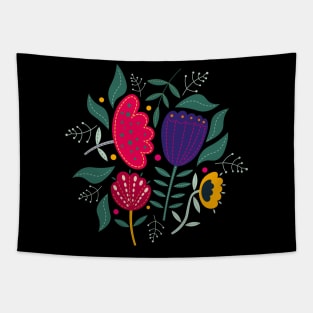 Colorfully Abstract Floral Tapestry