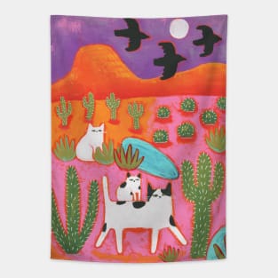 Southwest Desert Cats Tapestry