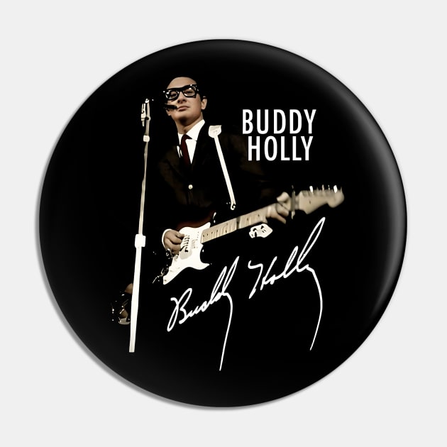 Buddy Holly Signature Men Pin by chaxue