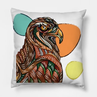 The Powerful Eagle I Colorful Abstract Bird Pillow