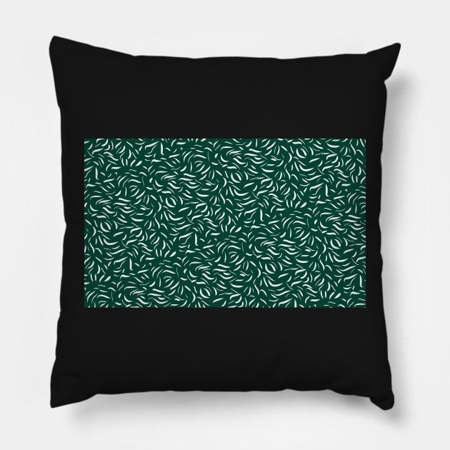 Green and White Abstract Lines Pillow by annaprendergast
