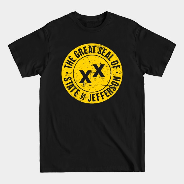 Discover State Of Jefferson | Distressed Golden Seal - State Of Jefferson - T-Shirt