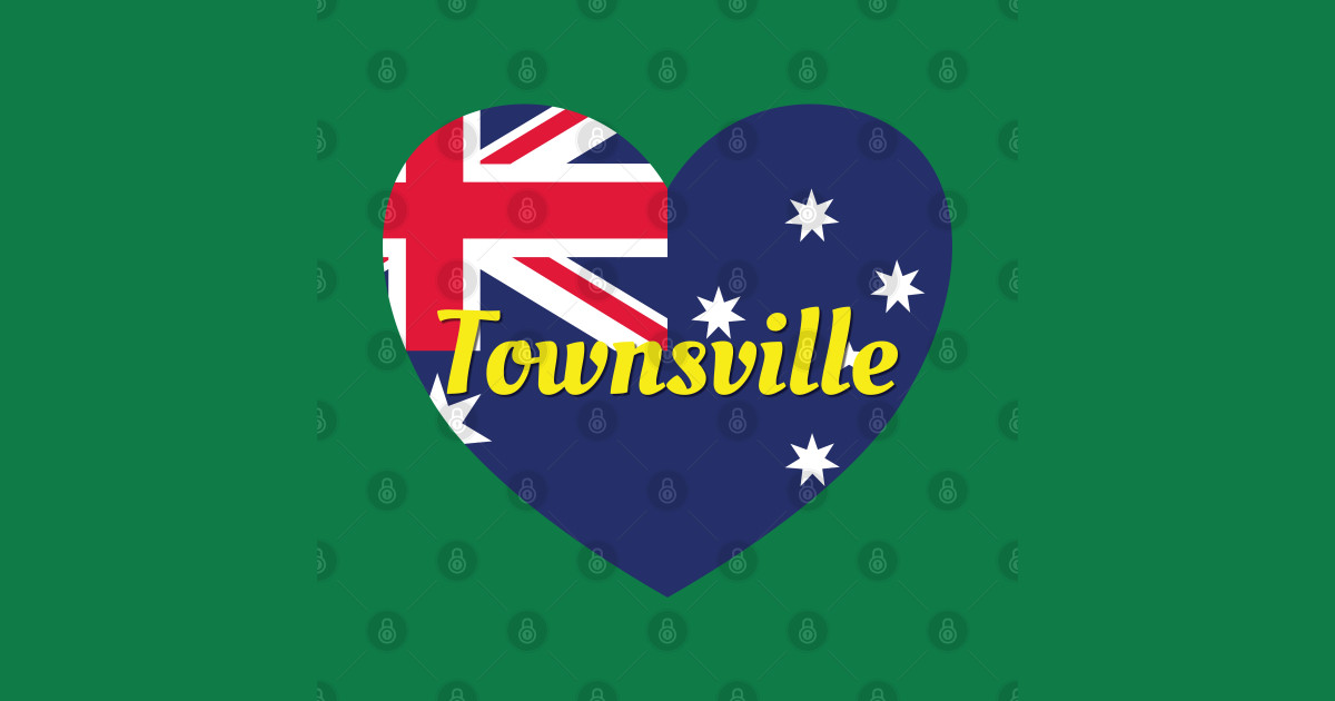 Townsville QLD Australia Australian Flag Heart Townsville TShirt