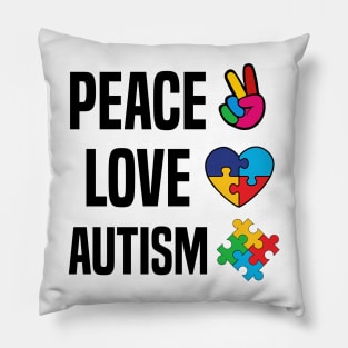 Autism awareness Peace Love Pillow