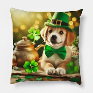 St Patricks Day Cute dog Pillow