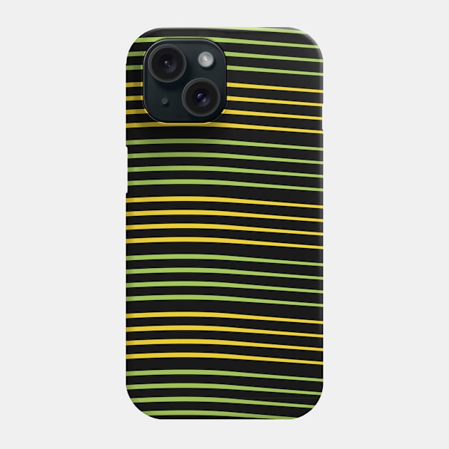 Green and Yellow Stripes Pattern Phone Case by Walking Millenial