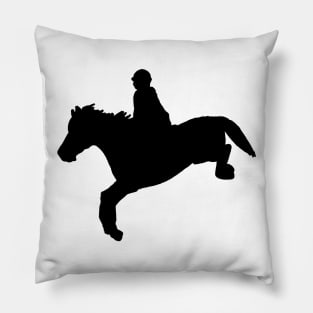 Pony showjumping silhouette Pillow