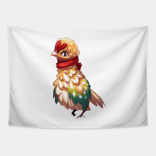 Cute Pheasant Drawing Tapestry