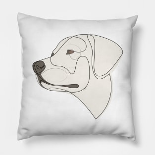 Labrador Retriever - one line drawing with colour Pillow