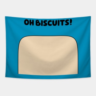 Oh Biscuits Blue shirt Tapestry