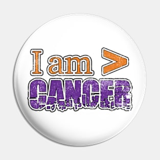 Cancer is Less Than Me distressed Pin