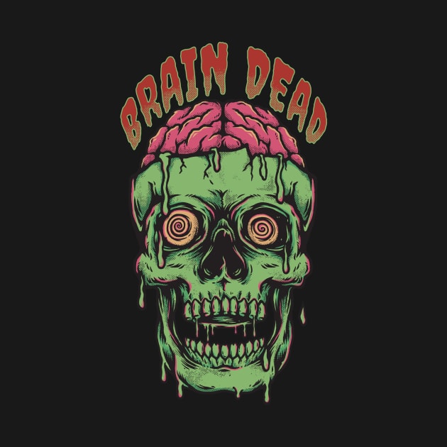 Brain Dead Skull by Slikfreakartwork