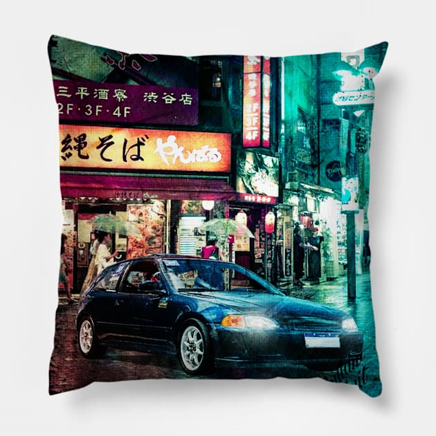 JDM VTI in Osaka Streets Pillow by Outlaw Suit
