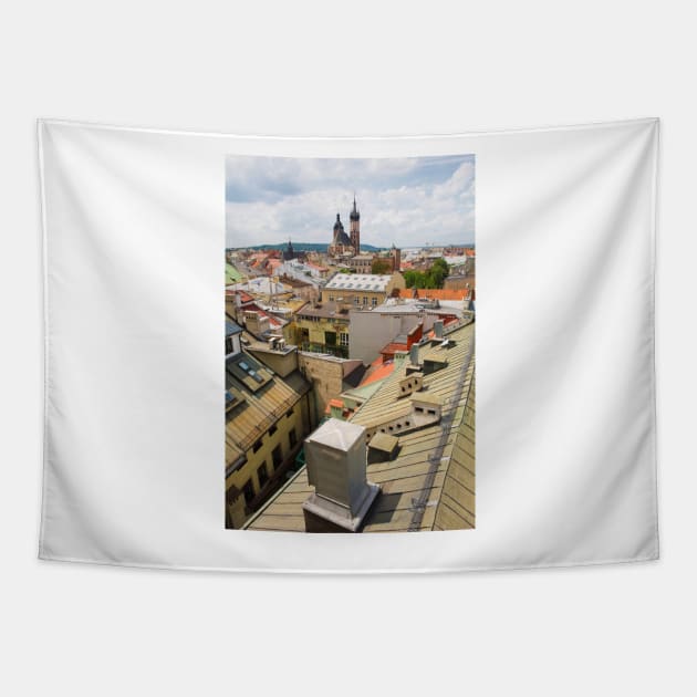 Krakow Rooftops Tapestry by jojobob