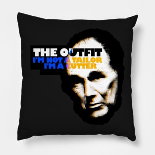 the outfit movie 2022 scissors and British gangster film graphic design Pillow