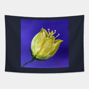 yellow tulip on purple Tapestry