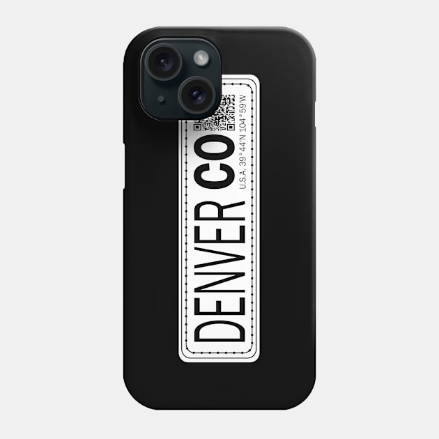 New Vintage Travel Location Qr Denver CO Phone Case by SimonSay