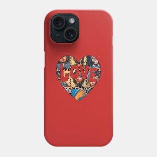 Love in artistic Heart Phone Case
