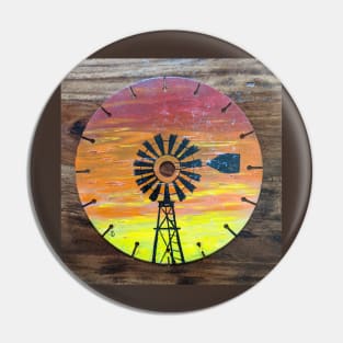 Windmill in the country at sunset Pin