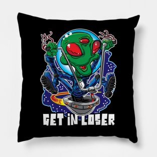 Get in loser, Alien UFO with Ape Hanger Handlebars Pillow