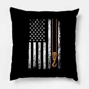 Crane Operator American Flag Crane Operator Pillow