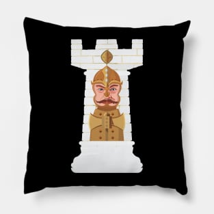 White Chess Rook Pillow