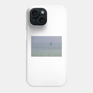 Paddle boarder in the sea off the Isle of Herm, Channel Islands Phone Case