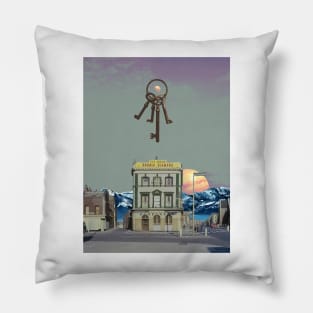 Free House - Surreal/Collage Art Pillow