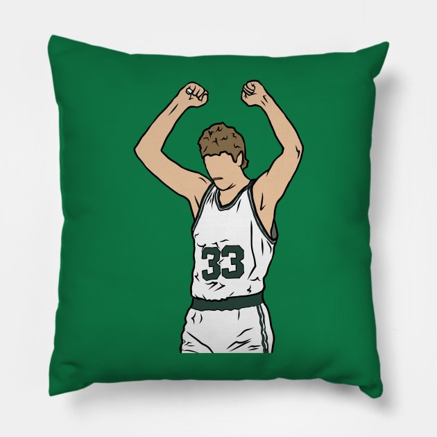 Larry Bird Celebration Pillow by rattraptees