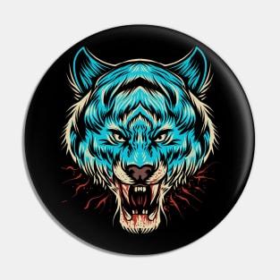 Blue tiger head Pin