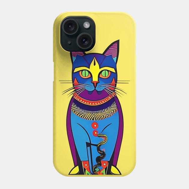 Abstract Geometric Vampire Cat Phone Case by Liesl Weppen