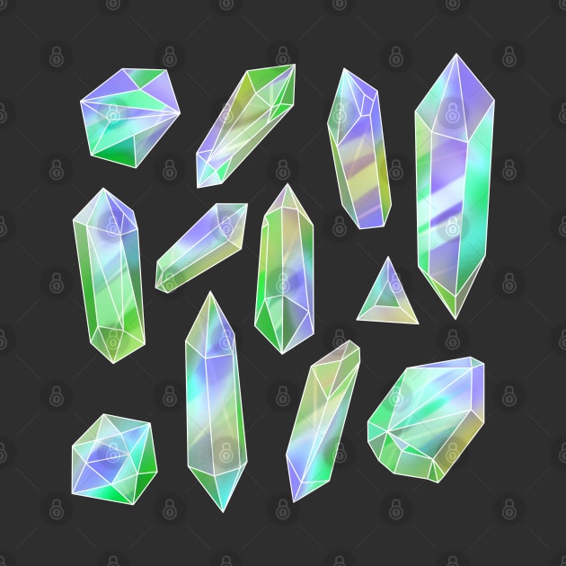 Iridescent crystals green-purple by 2dsandy