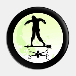 Zombie Moon Weathervane Pin