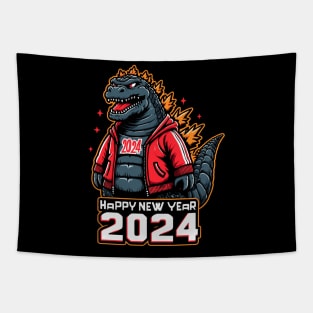 Godzilla happy new year 2024 Tapestry