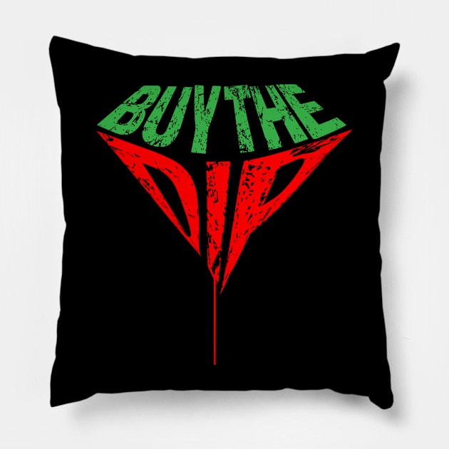 Buy The Dip Crypto Stock Market Trader Pillow by Invisible Jaguar Designs