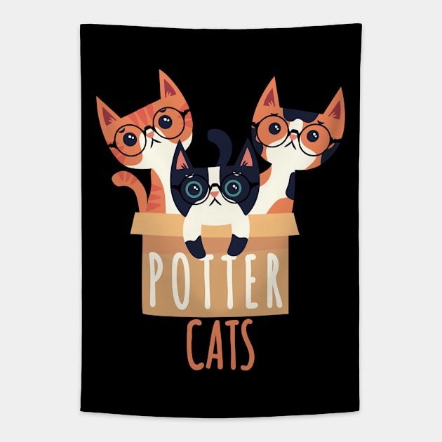 Potter Cats Tapestry by Beautiful Designs Collection