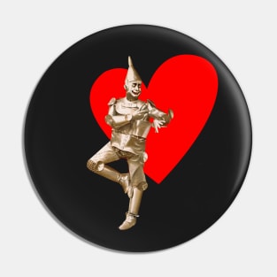 Valentine Heart Tin Man Vintage Retro Fun Funny Pin