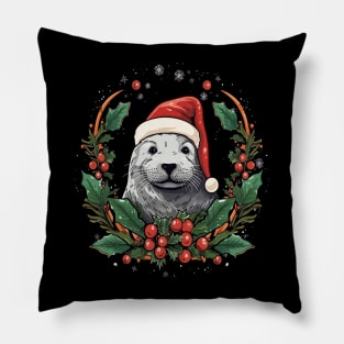 Harp Seal Christmas Pillow