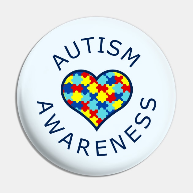 Autism Awareness Heart Pin by Defenestration Nation