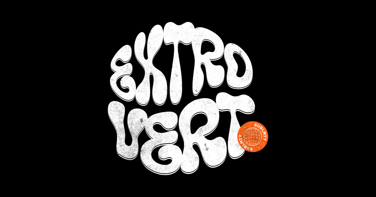 Extrovert Modern Minimal Typography - White - Typography - Sticker ...