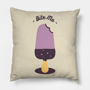 Bite me Popsicle Funny Pun Pillow