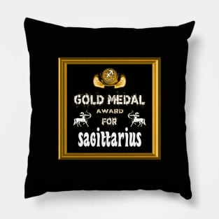 Sagittarius Birthday Gift Gold Medal Award Winner Pillow