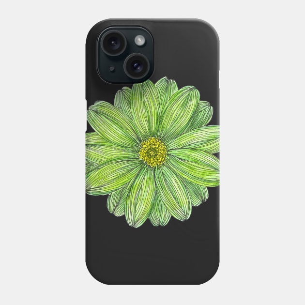 Lime Green Flower Phone Case by Kyko619