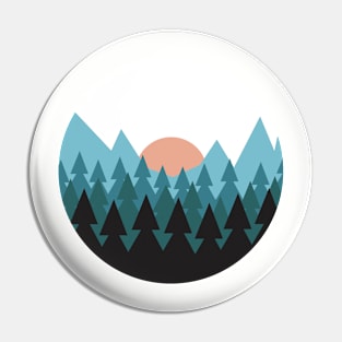 Sun behind the mountains Pin